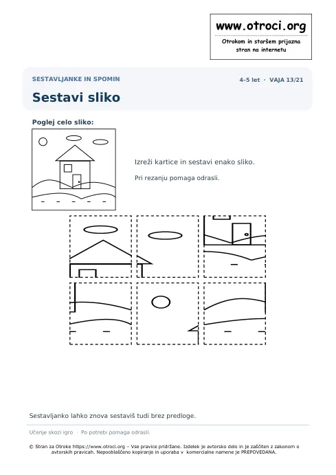 Sestavi sliko – predogled naloge