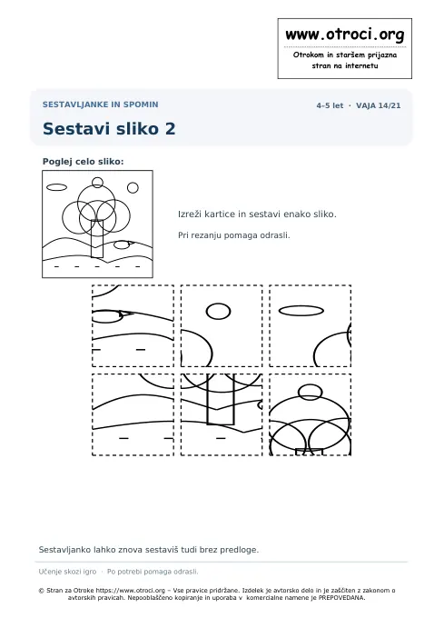 Sestavi sliko 2 – predogled naloge