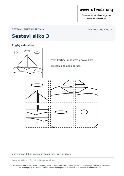 Sestavi sliko 3 – predogled naloge