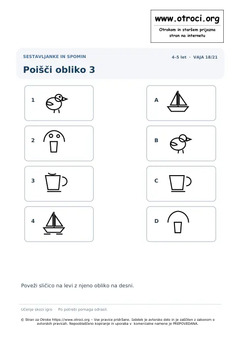 Poišči obliko 3 – predogled naloge