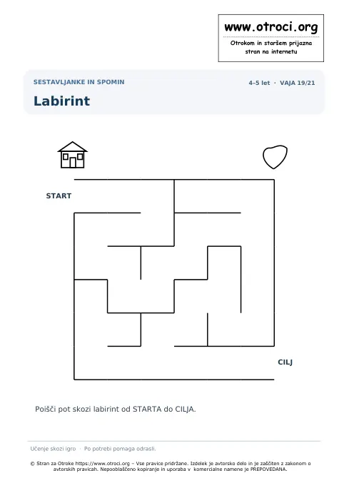 Labirint – predogled naloge