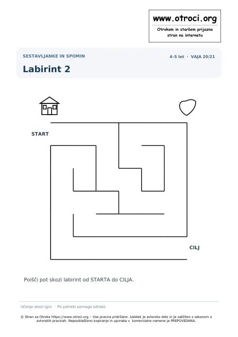 Labirint 2 – predogled naloge
