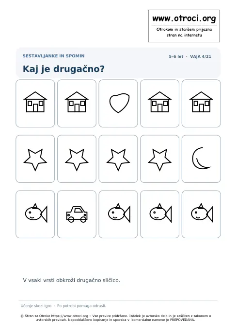 Kaj je drugačno? – predogled naloge