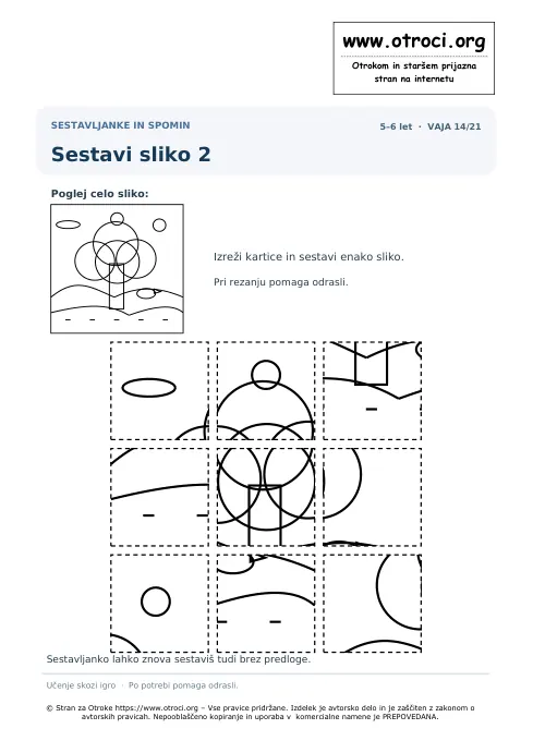 Sestavi sliko 2 – predogled naloge