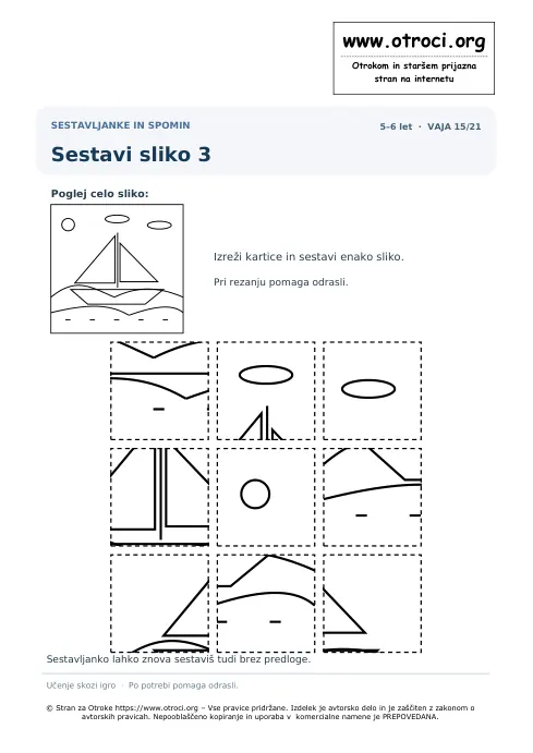 Sestavi sliko 3 – predogled naloge