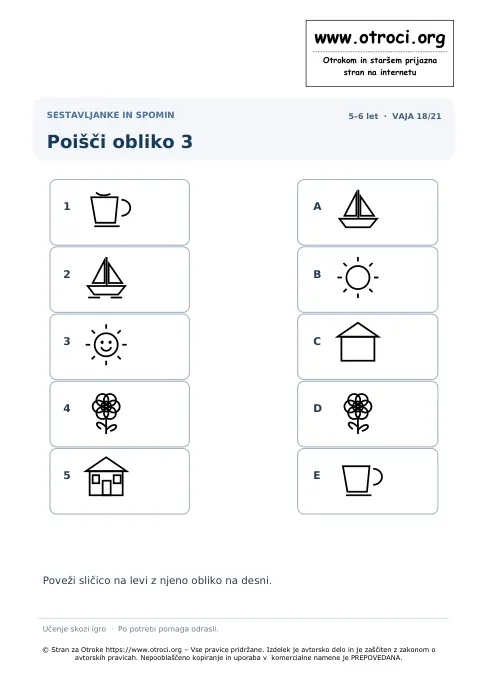 Poišči obliko 3 – predogled naloge