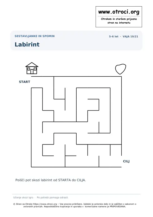 Labirint – predogled naloge