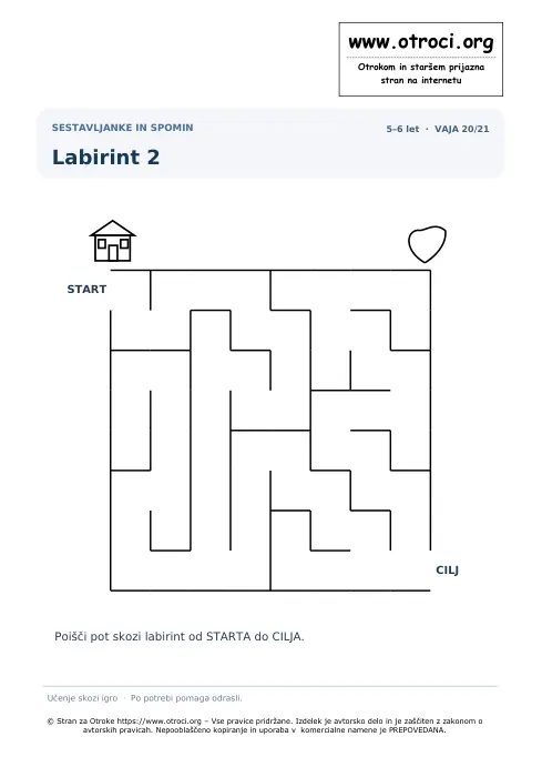 Labirint 2 – predogled naloge