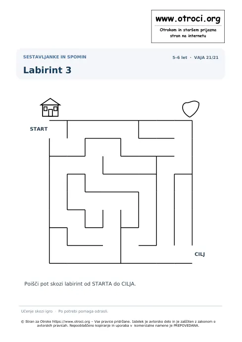 Labirint 3 – predogled naloge