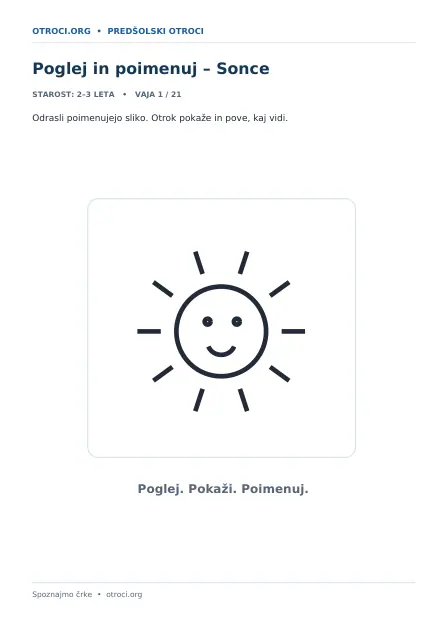 Poglej in poimenuj – Sonce