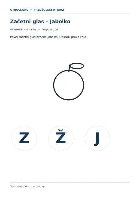 Začetni glas – Jabolko