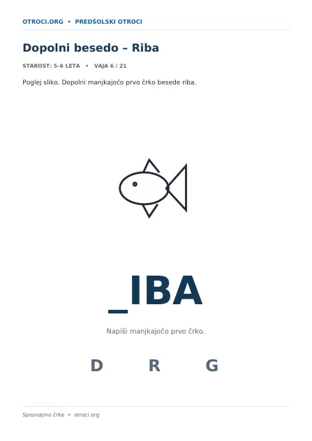 Dopolni besedo – Riba