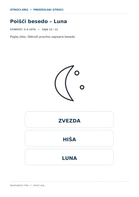 Poišči besedo – Luna