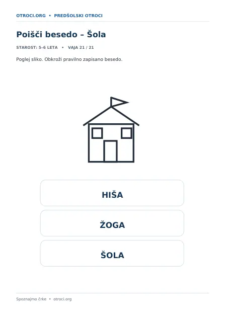 Poišči besedo – Šola