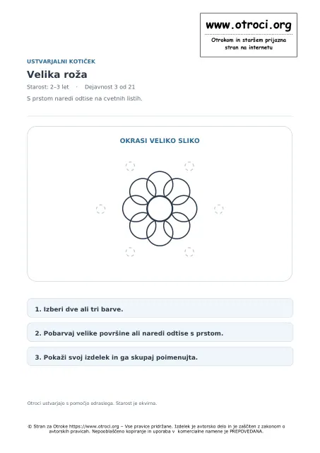 Ustvarjalna dejavnost: Velika roža