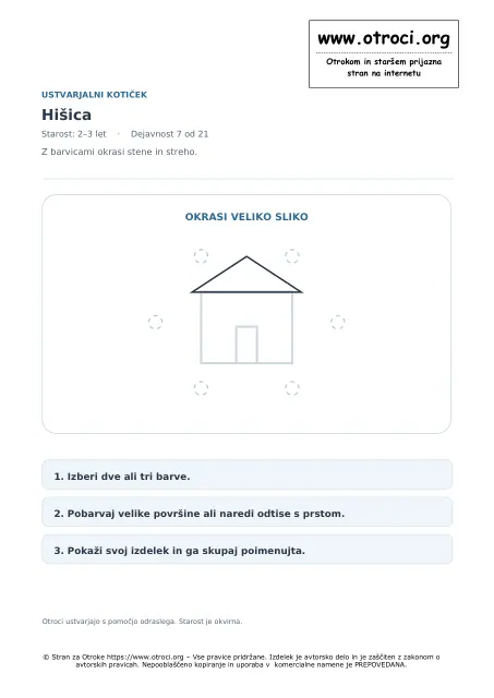 Ustvarjalna dejavnost: Hišica