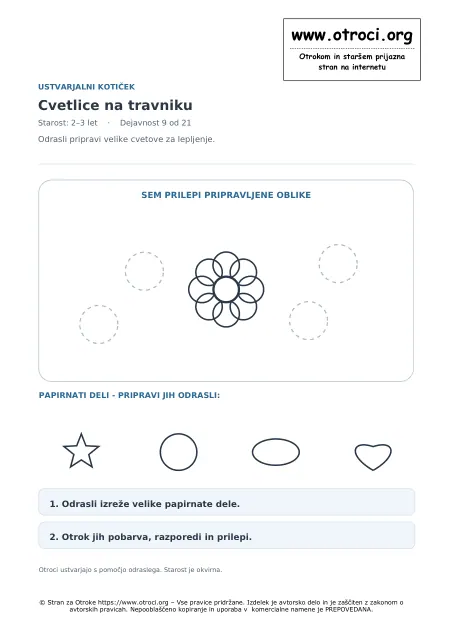 Ustvarjalna dejavnost: Cvetlice na travniku