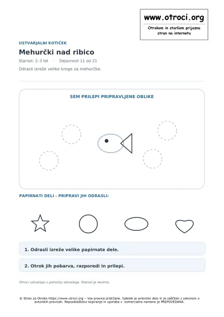 Ustvarjalna dejavnost: Mehurčki nad ribico