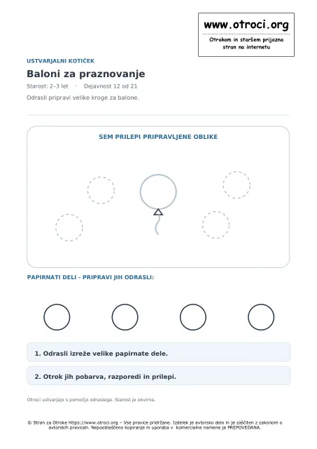 Ustvarjalna dejavnost: Baloni za praznovanje