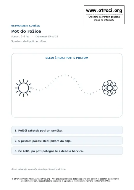 Ustvarjalna dejavnost: Pot do rožice