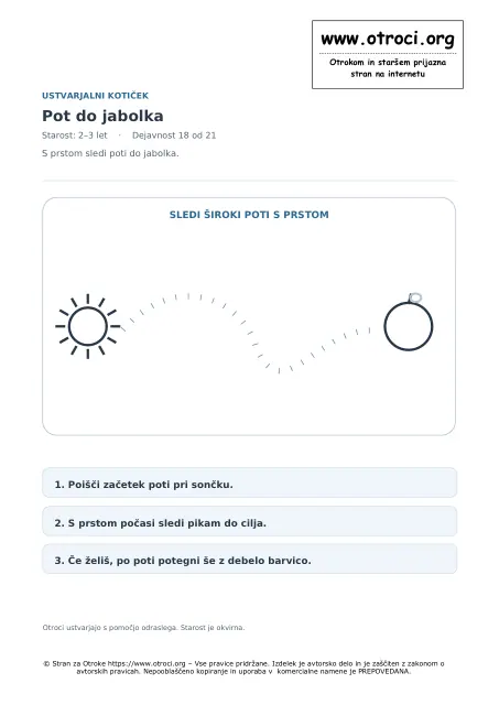 Ustvarjalna dejavnost: Pot do jabolka