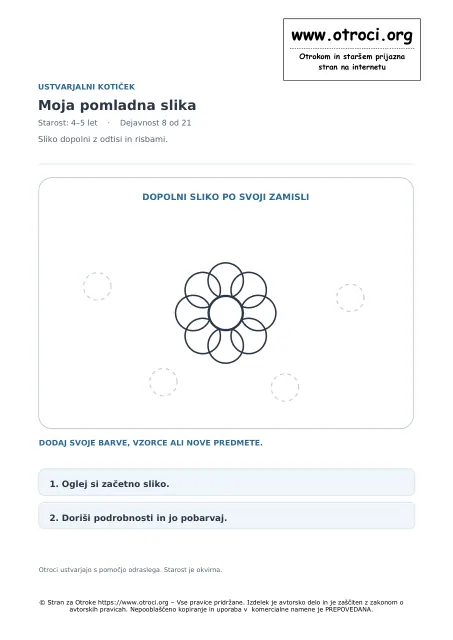 Ustvarjalna dejavnost: Moja pomladna slika