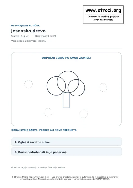Ustvarjalna dejavnost: Jesensko drevo