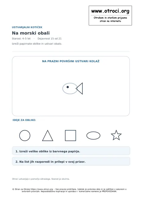 Ustvarjalna dejavnost: Na morski obali