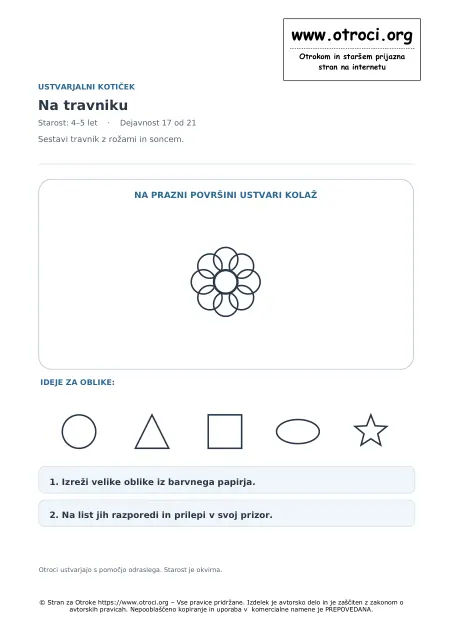 Ustvarjalna dejavnost: Na travniku