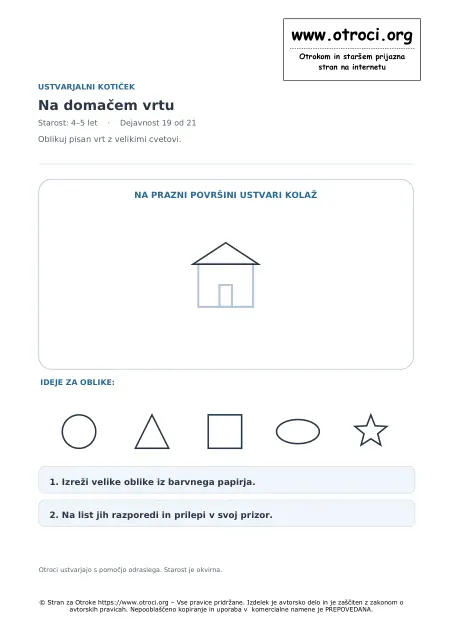 Ustvarjalna dejavnost: Na domačem vrtu