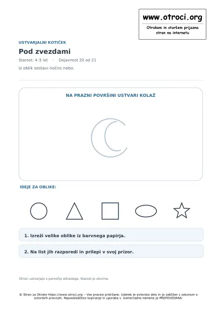 Ustvarjalna dejavnost: Pod zvezdami