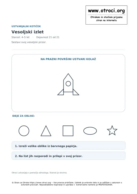 Ustvarjalna dejavnost: Vesoljski izlet