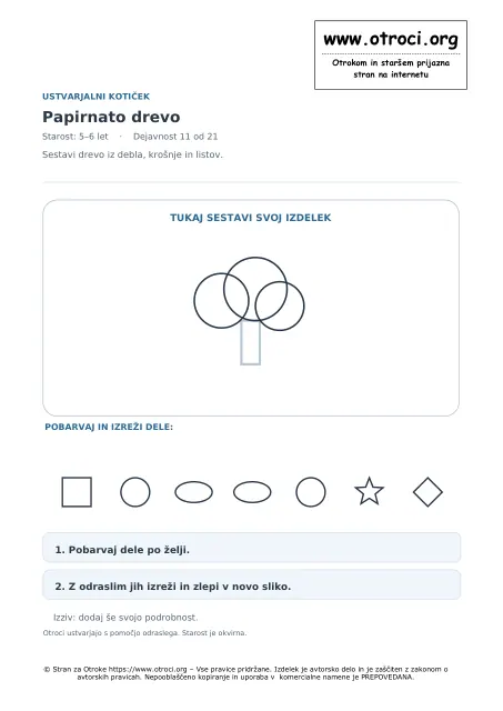 Ustvarjalna dejavnost: Papirnato drevo
