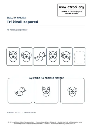 Tri živali zapored